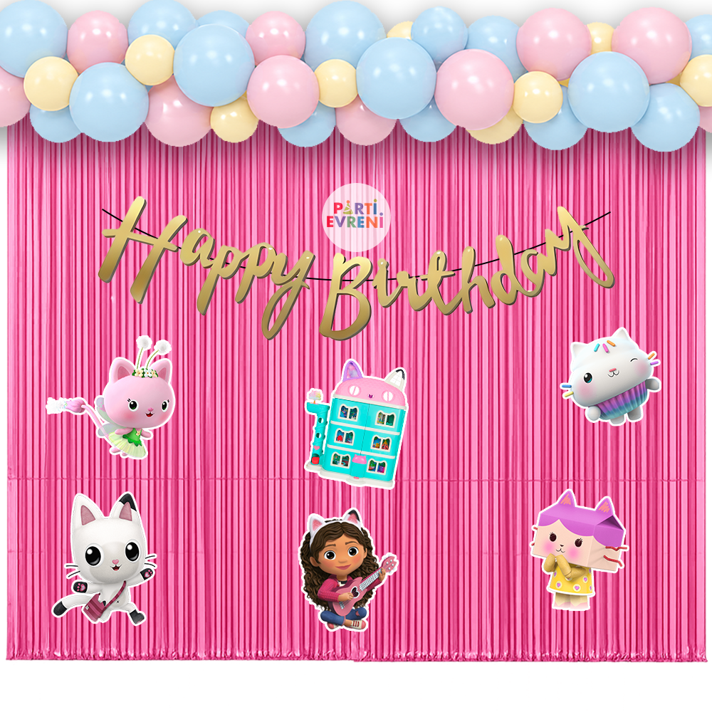 Gabby Dollhouse Temalı Arka Fon Süsleme Seti