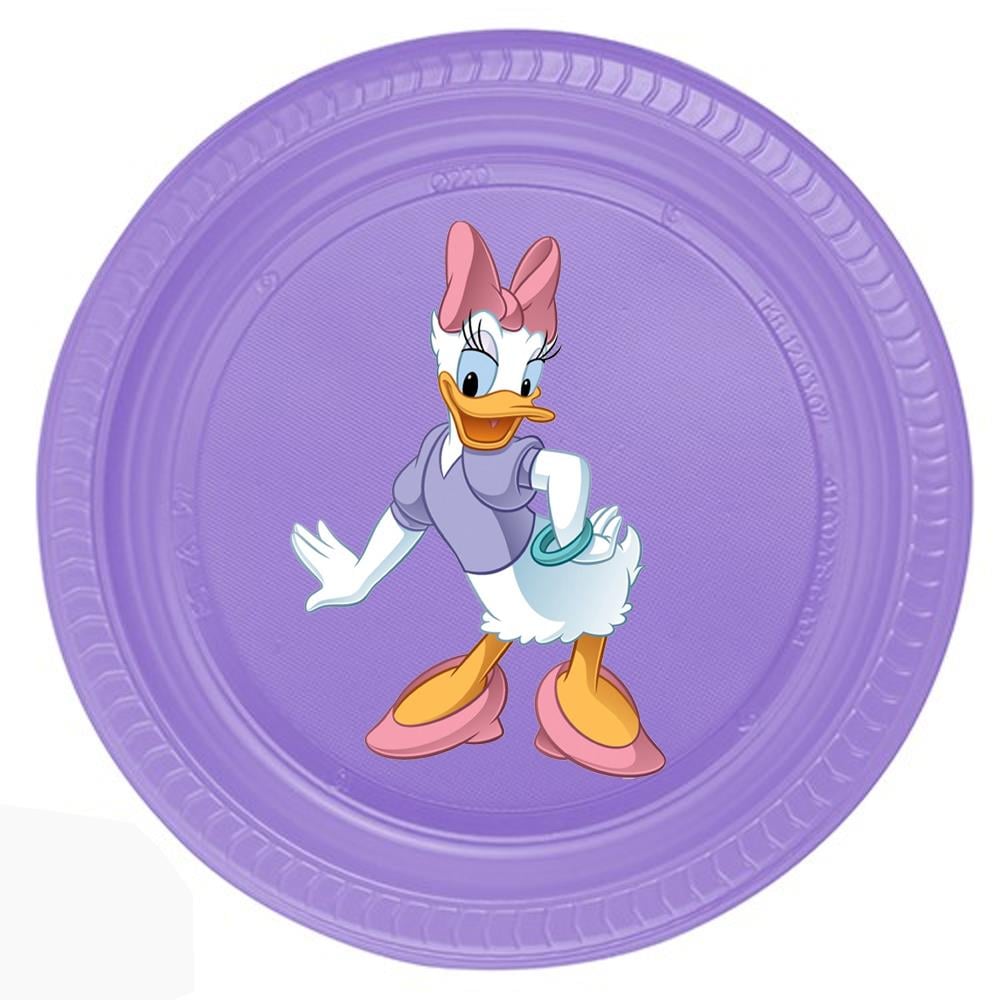 Daisy Temalı Plastik Tabak 5 Adet