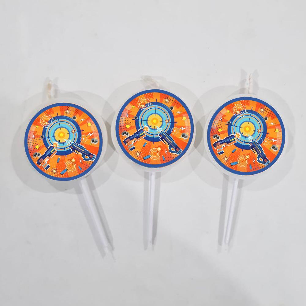 Dart Gun Temalı Mum 3 Adet