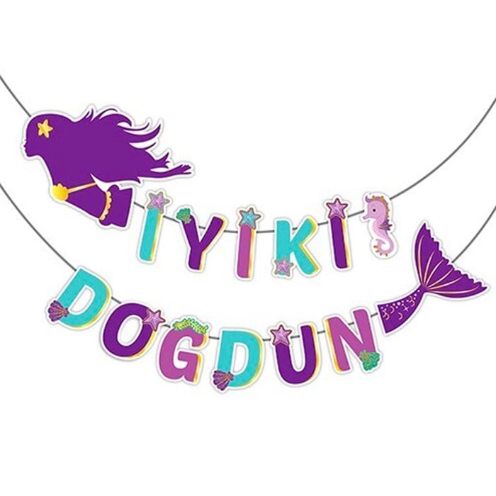 Deniz Kızı Temalı 3D İyi ki Doğdun Yazısı