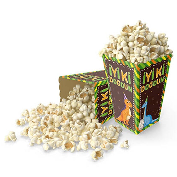 Dinozor Temalı Mısır Popcorn Kutusu - 10 Adet