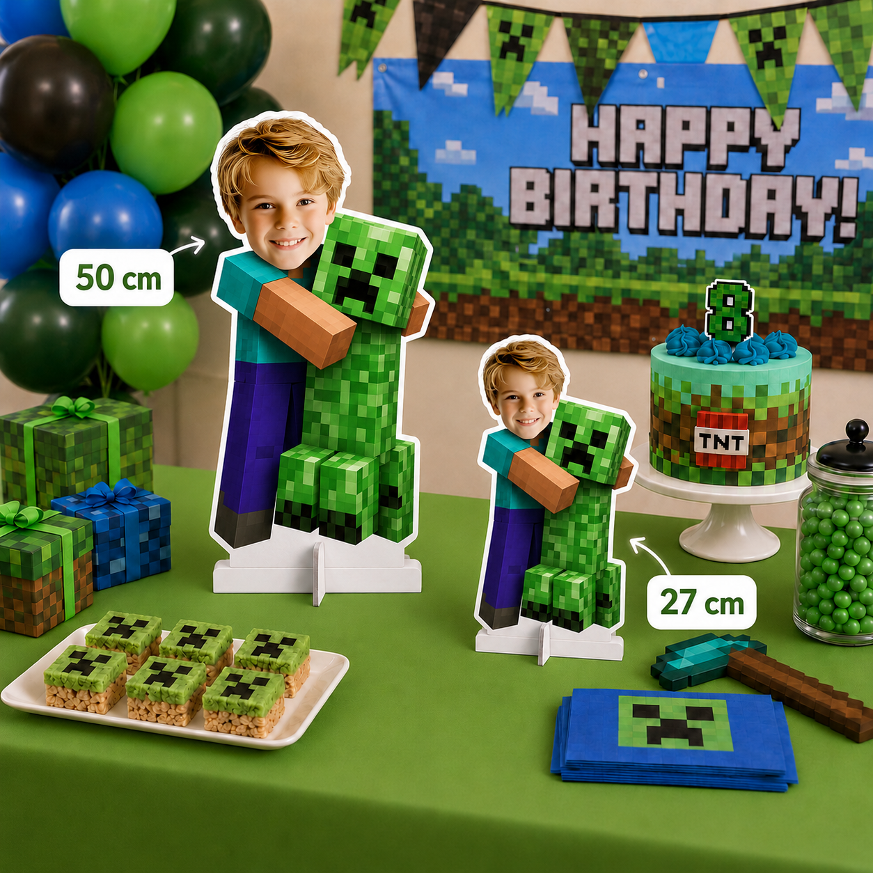 Kişiye Özel Minecraft Temalı Masa Panosu - Creeper