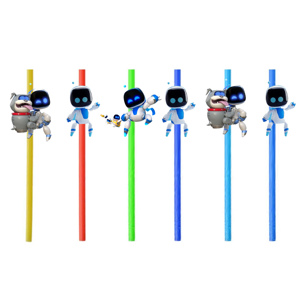 Astro Bot Temalı 6'lı Plastik Pipet