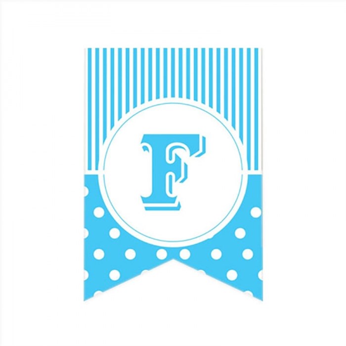 F Harfi Puantiyeli Mavi Afiş