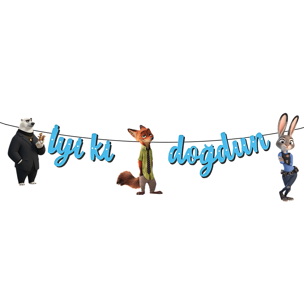 Zootopia Temalı İyi ki Doğdun Banner