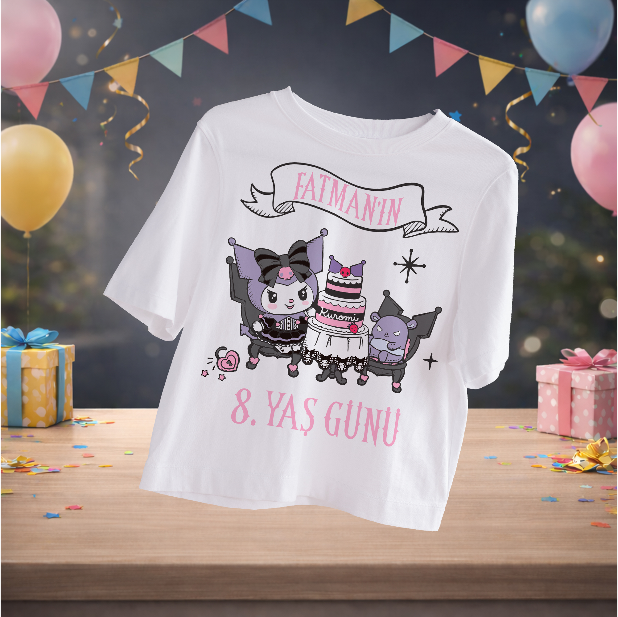 Kuromi Temalı Kişiye Özel T-Shirt