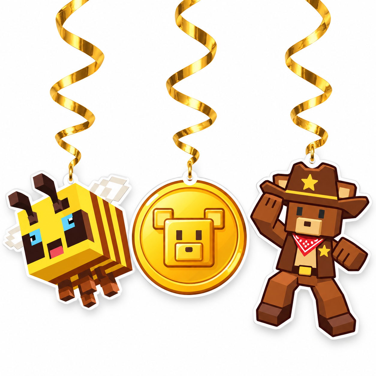 Super Bear Adventure Sarkıt Asma İp Süs 3'lü
