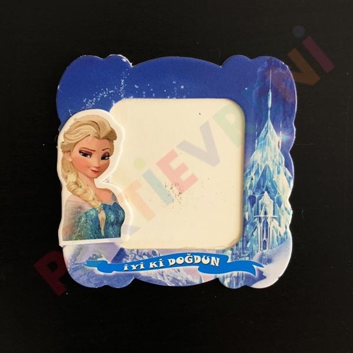 Frozen Doğum Günü Temalı Elsa Magnet Çerçeve - 1 Adet