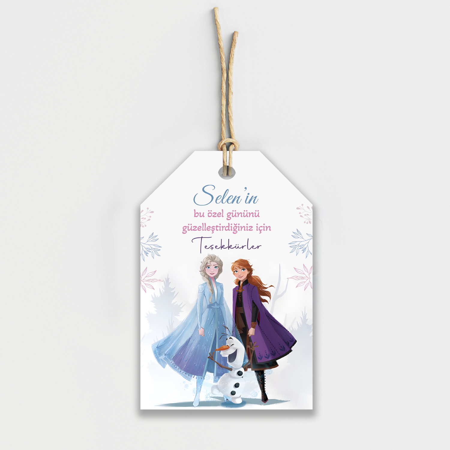 Frozen Kişiye Özel Teşekkür Kartı 8'li