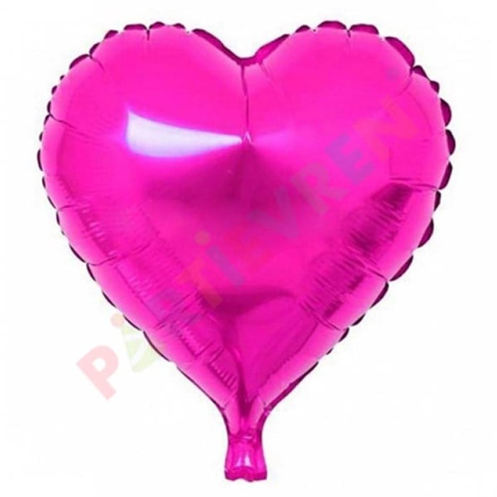 Fuşya Kalp Folyo Balon - 60 cm