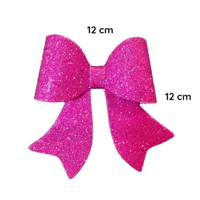 Fuşya Renk Simli Fiyonk - 12 cm