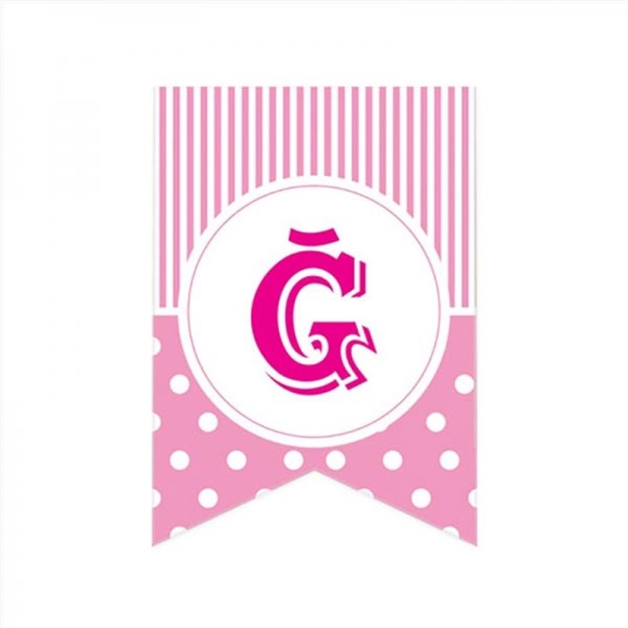 Ğ Harfi Puantiye Pembe Afiş