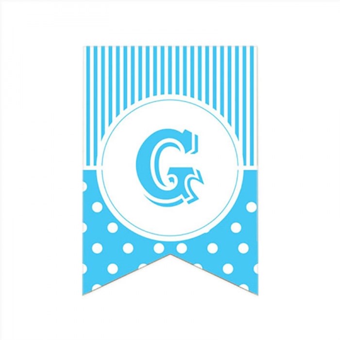 G Harfi Puantiyeli Mavi Afiş