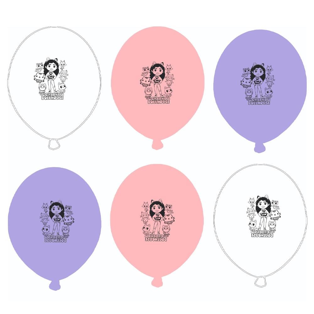 Gabby Dollhouse Baskılı Balon 5'li