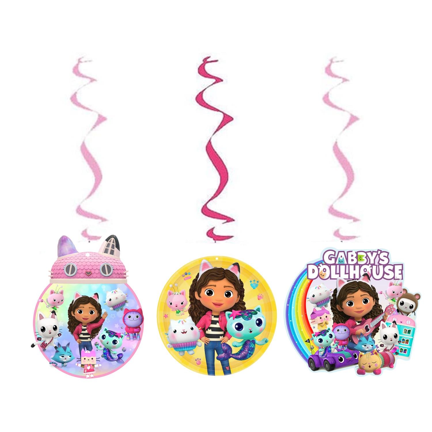 Gabby Dollhouse Sarkıt Asma İp Süs 3'lü