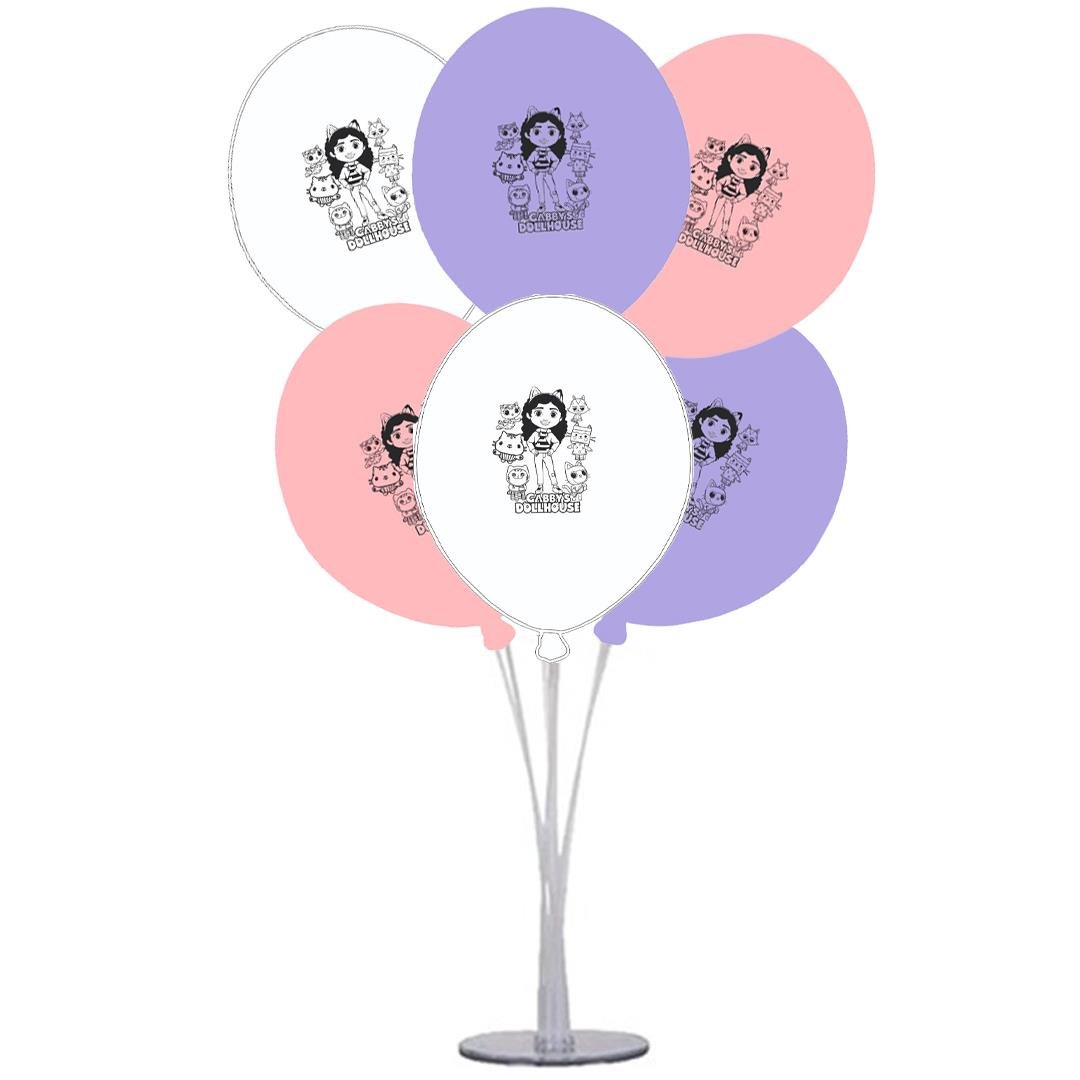 Gabby Dollhouse Temalı Ayaklı Balon Standı 7'li