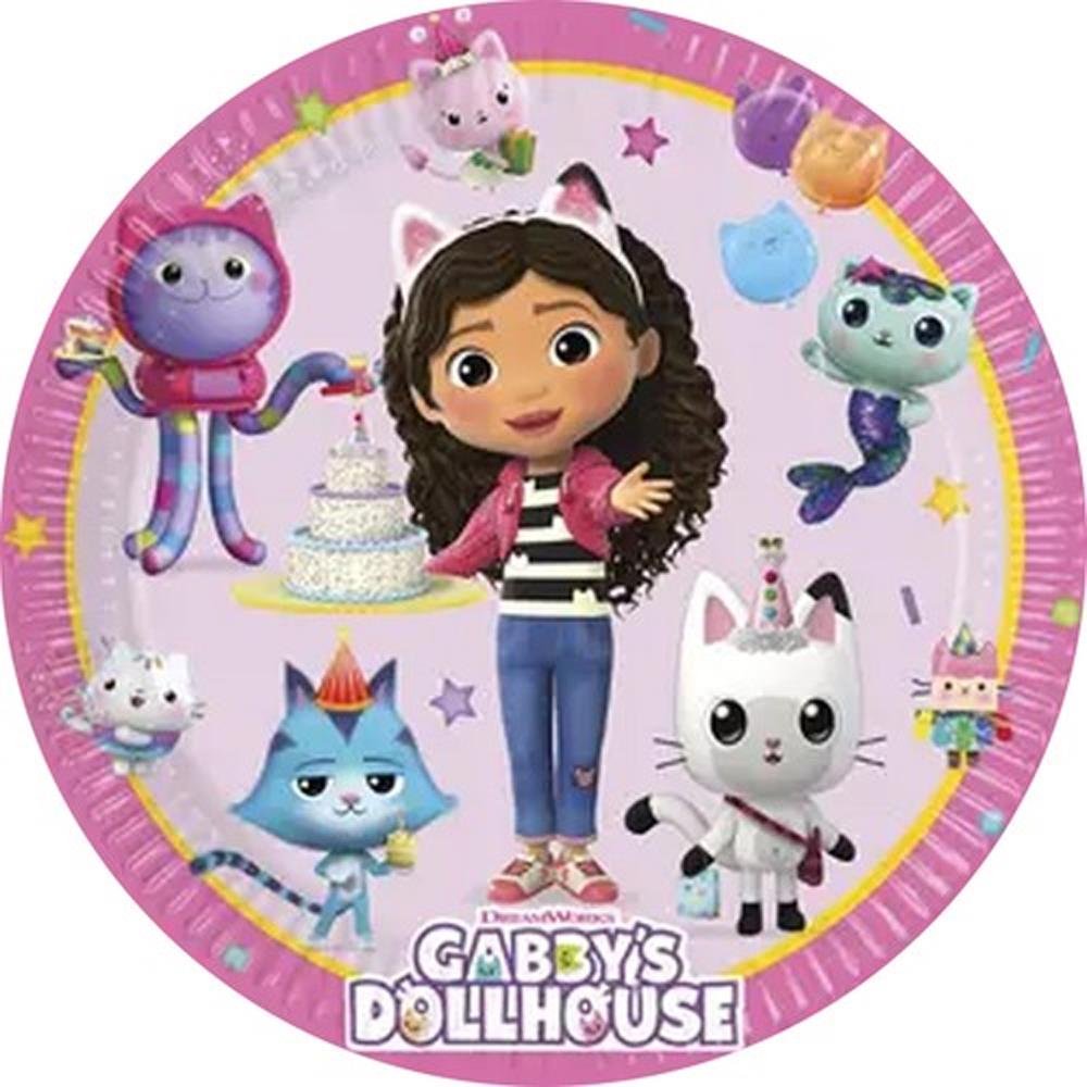 Gabby Dollhouse Temalı Lisansli Tabak 8 Adet