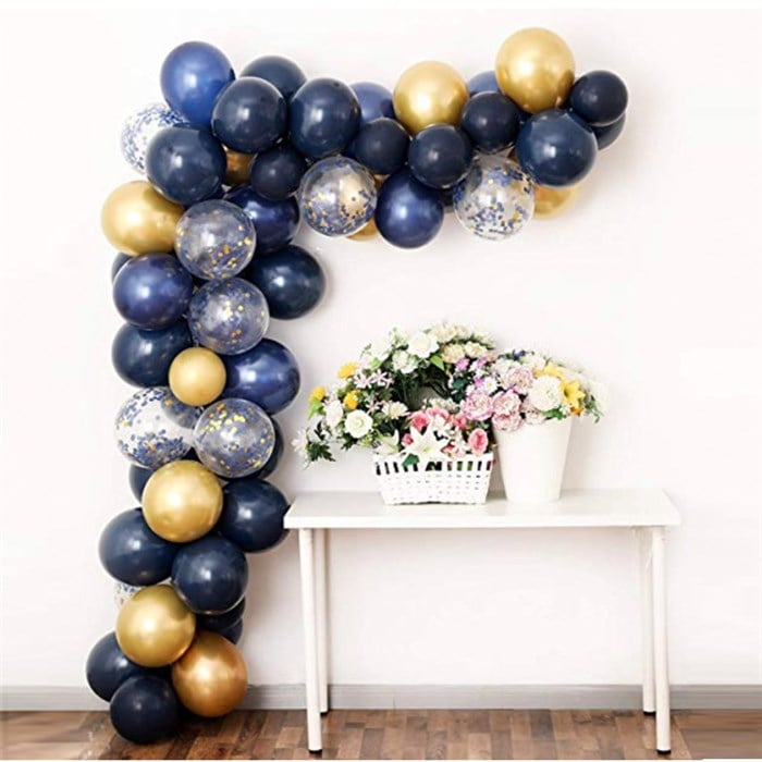 Gece Mavisi Gold Konfetili Balon Zincir Seti 2.5 metre