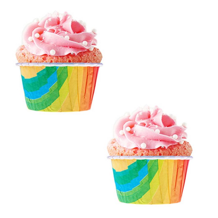 Gökkuşağı Cupcake Kek Kapsülü - 25 Adet
