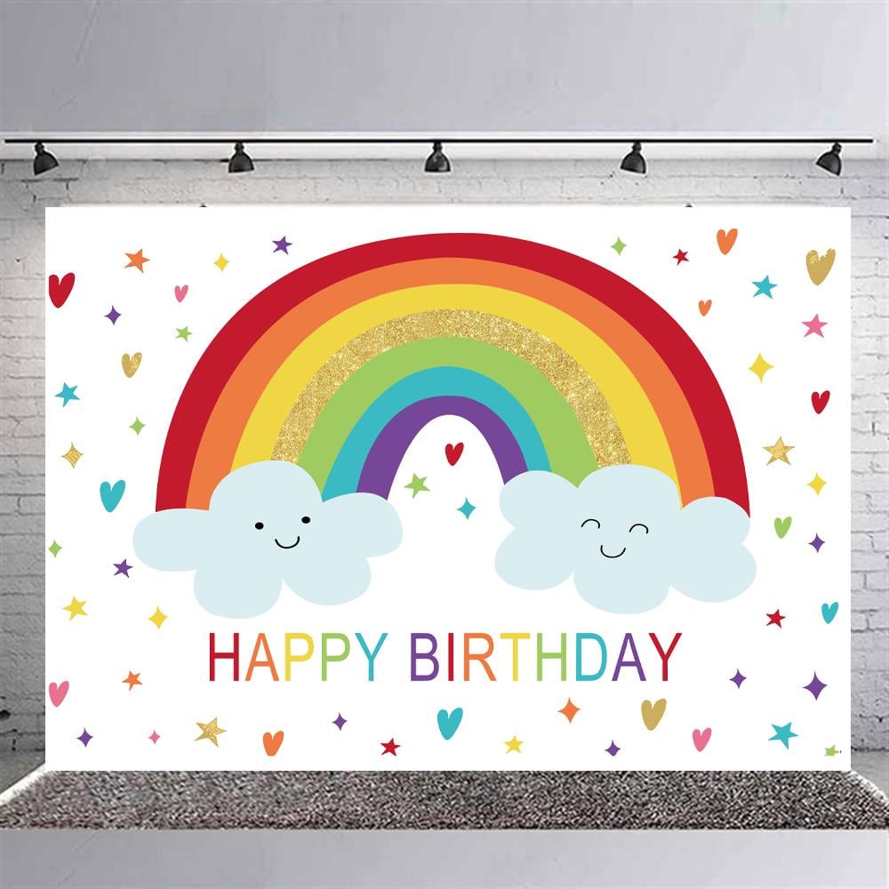 Gökkuşağı Konsepti Doğum Günü Afişi