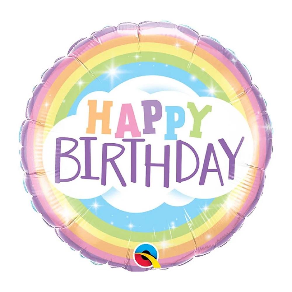 Gökkuşağı Temalı Yuvarlak Folyo Balon