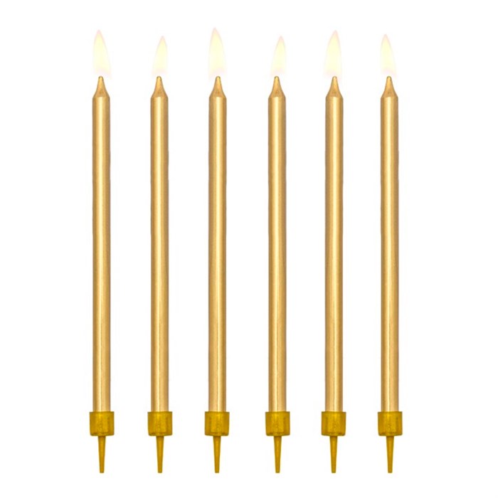 Gold Çubuk Mum - 6 adet