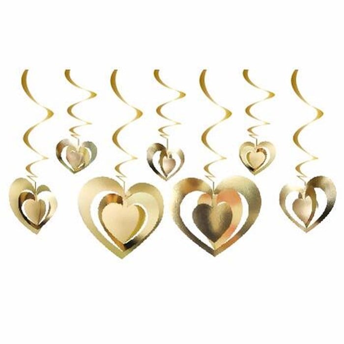 Gold Kalp Tavan Süs 12'li