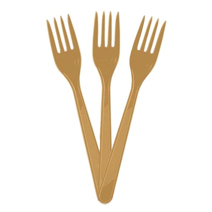 Gold Plastik Çatal 25 Adet