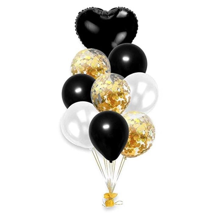 Gold Siyah Kalpli Balon Seti 10 Parça