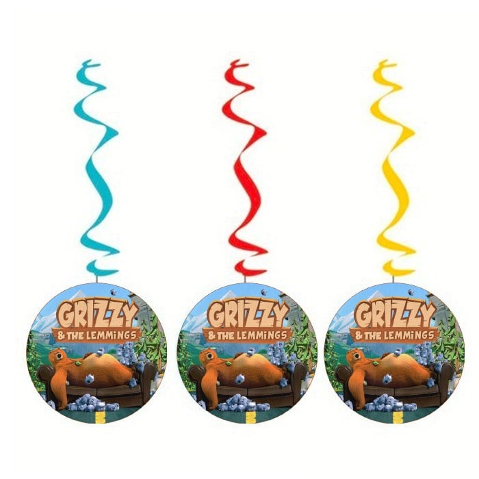 Grizzy ve Lemmingsler Sarkıt Asma İp Süs 3'lü