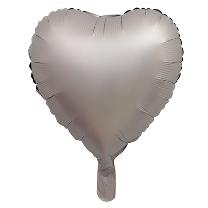 Gümüş Krom Kalp Folyo Balon - 40 cm