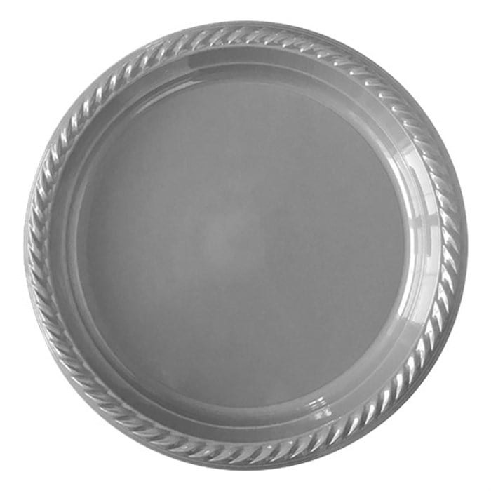 Gümüş Plastik Tabak 22 cm 10'lu
