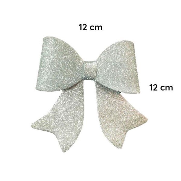 Gümüş Renk Simli Fiyonk - 12 cm