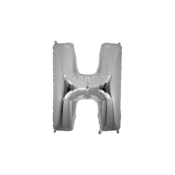 H Harfi Gümüş Folyo Balon 40 Cm