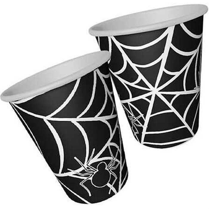 Halloween Örümcek Sekizgen Siyah Bardak