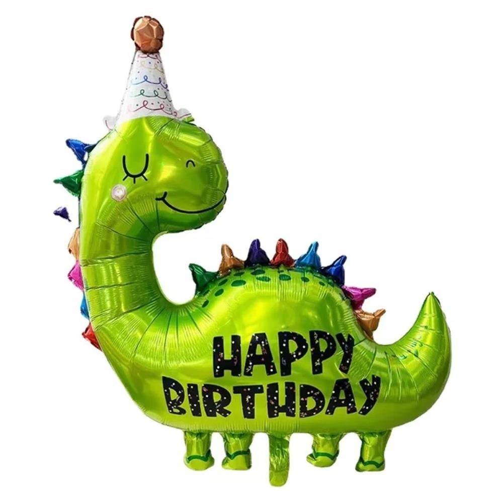 Happy Birthday Dinozor Temalı Yeşil Folyo Balon