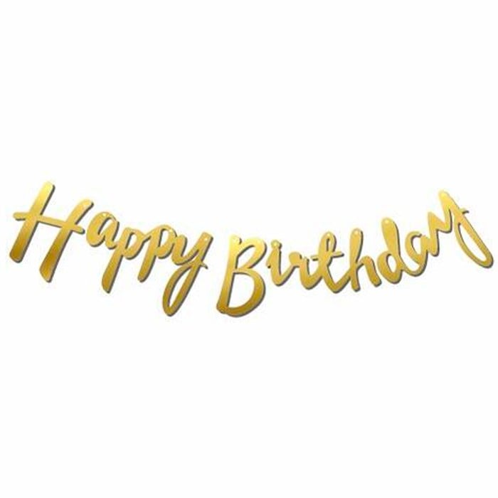 Happy Birthday Gold Kaligrafi Banner