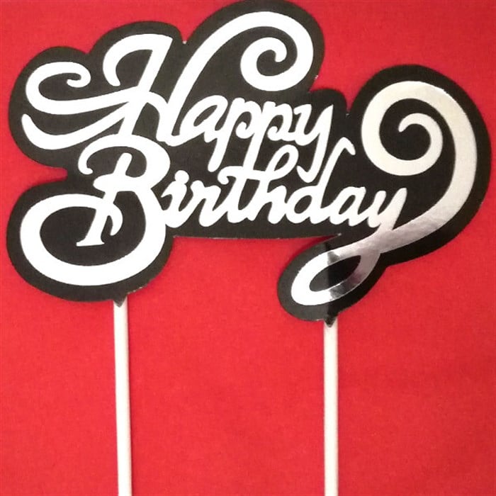Happy Birthday Gümüş Pasta Süsü