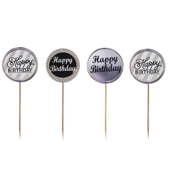 Happy Birthday Temalı Gümüş Kürdan Süs 20 Adet