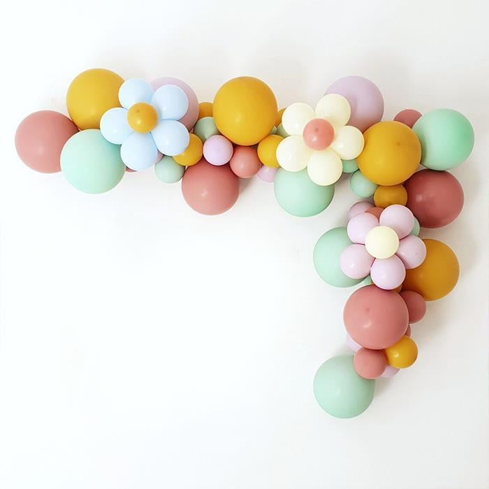 Hardal Mercan Makaron Yeşili Papatya Temalı Balon Zincir Seti