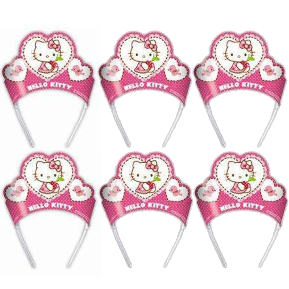 Hello Kitty Doğum Günü Temalı Karton Taç - 8 Adet