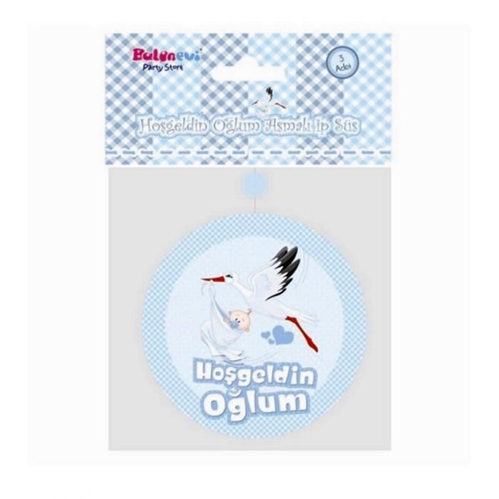 Hoşgeldin Oğlum Asmalı İp Süs 3'lü