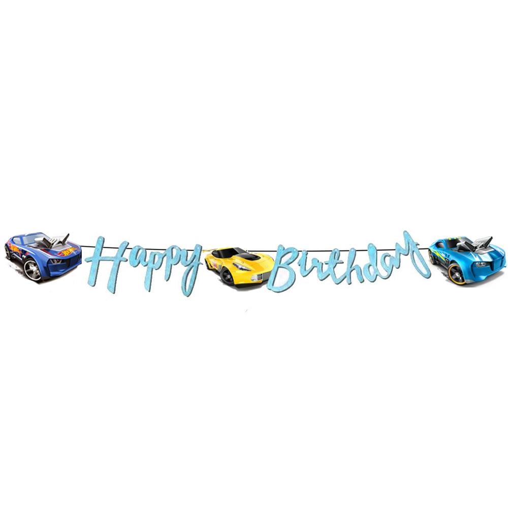 Hot Wheels Happy Birthday Kaligrafi Banner