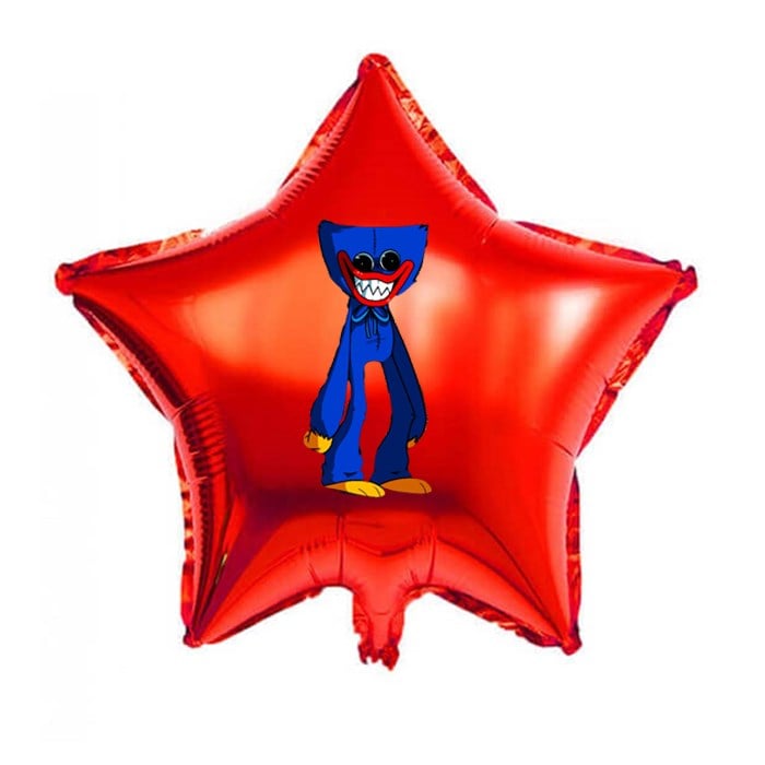 Huggy Wuggy Stickerlı Yıldız Folyo Balon