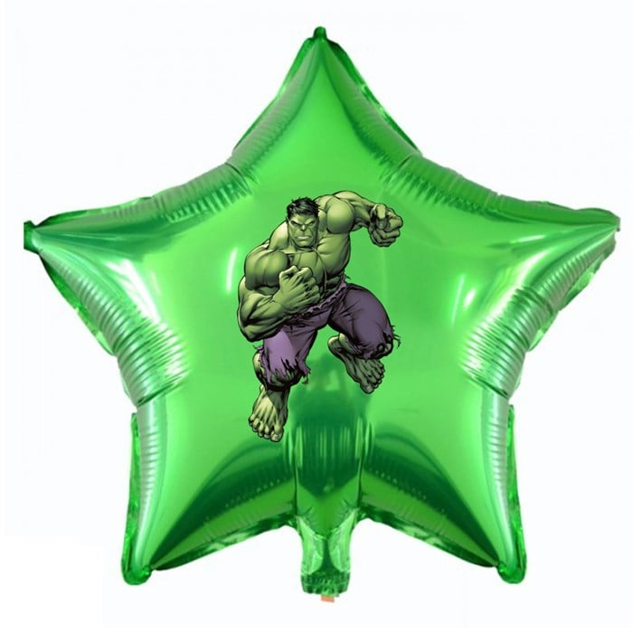 Hulk Özel Stickerlı Yıldız Folyo Balon