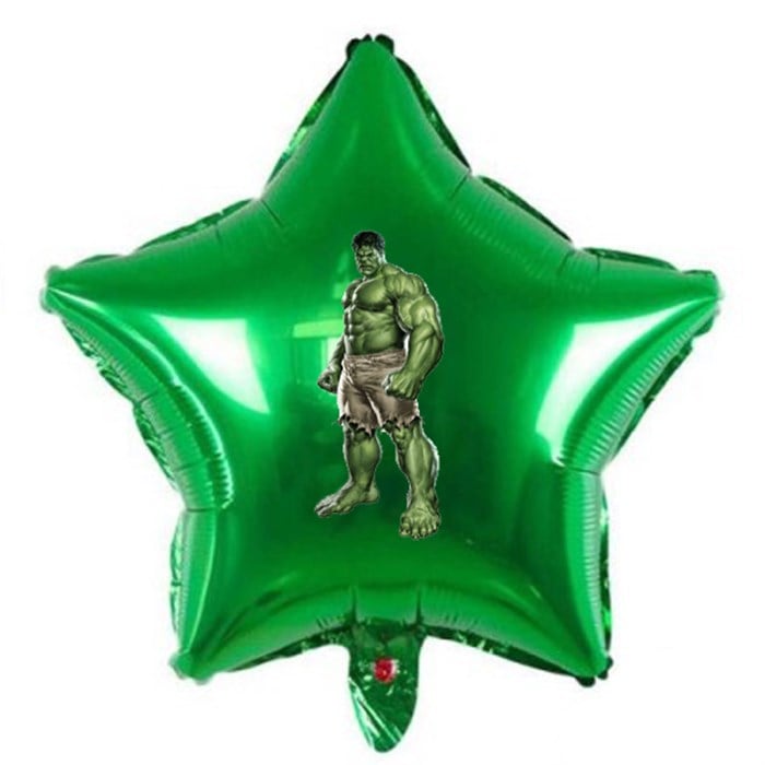 Hulk Stickerlı Yıldız Folyo Balon