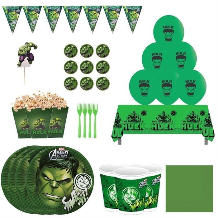 Hulk Temalı Lüks Doğum Günü Seti 16 Kişilik