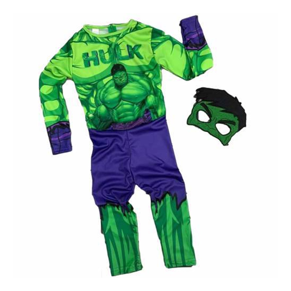 Hulk Temalı Pelerinli Maskeli Kostüm