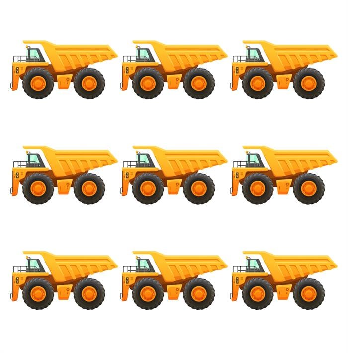 İnşaat Kamyon Temalı Sticker 10 Adet - 5 cm