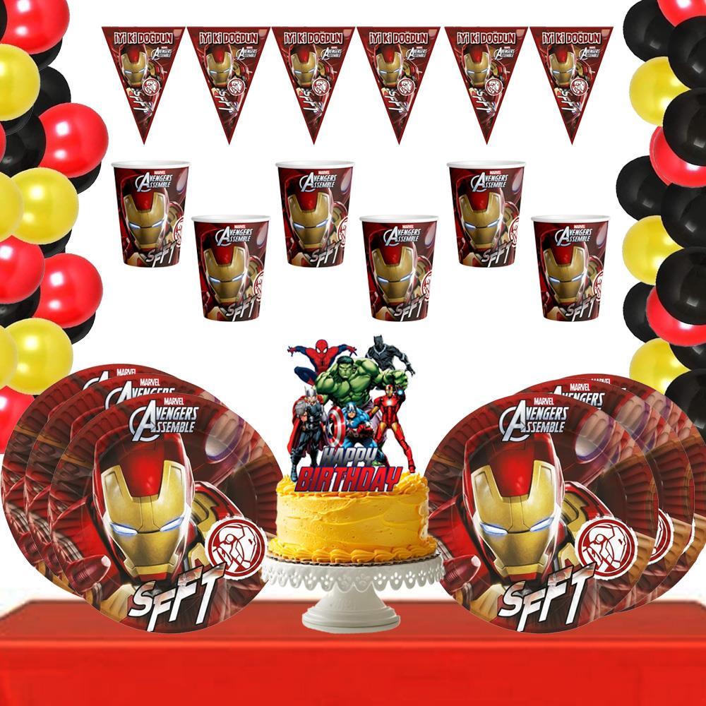 İron Man Temalı 8 Kişilik Doğum Günü Seti